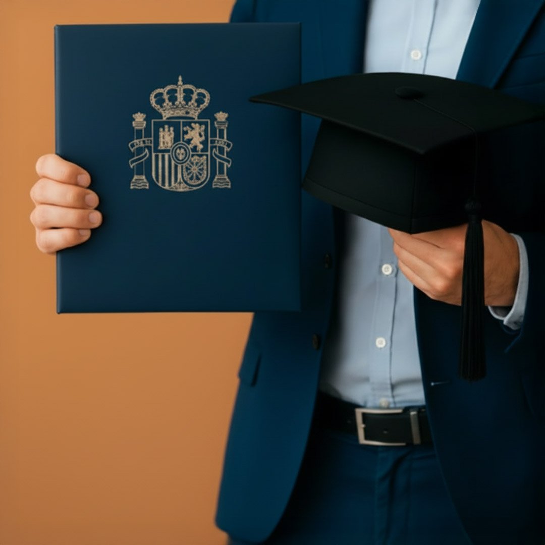 Persona sosteniendo un título académico